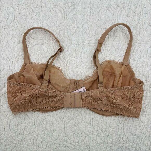 Victoria’s Secret Bra 34D Brown Lace Unlined Demi - Picture 2 of 8